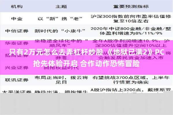 只有2万元怎么去弄杠杆炒股 《地狱已满2》PC抢先体验开启 合作动作恐怖冒险