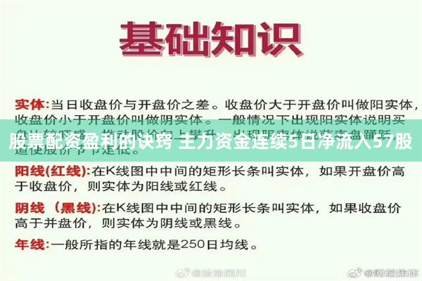 股票配资盈利的诀窍 主力资金连续5日净流入57股